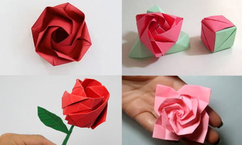 Thực hiện tạo hình cho cách gấp hoa đơn giản mà đẹp bằng giấy Origami