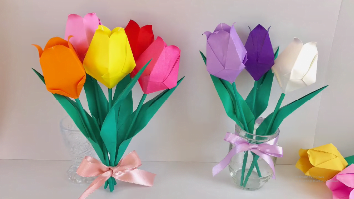Cách gấp hoa đơn giản mà đẹp bằng giấy Origami