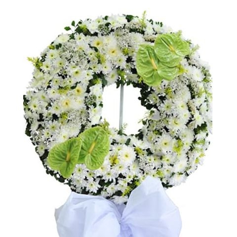 Vòng hoa tang lễ hình tròn