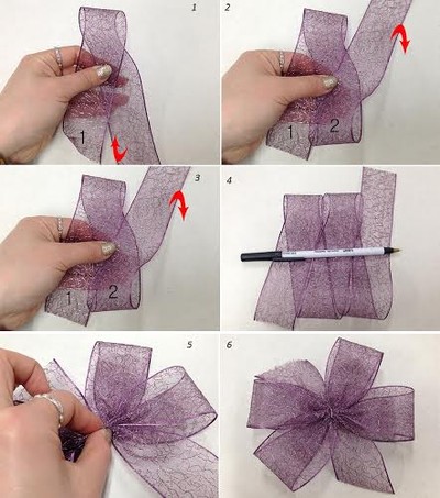 Cách thắt nơ trang trí bằng nơ kim tuyến và nơ ruy băng vải