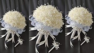 Nguyên liệu của bó hoa cưới bằng ngọc trai