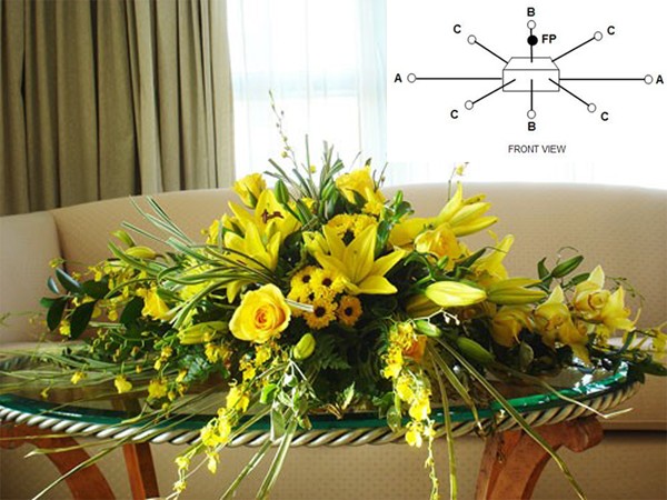 Nguyên liệu để cắm hoa ovan để bàn với nhiều loại hoa