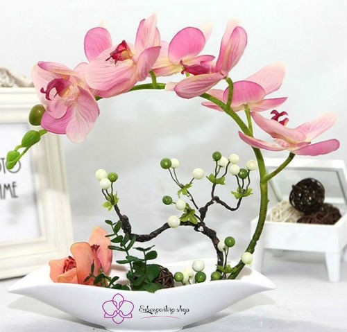 Hoa trang trí Tết bằng hoa lan hồ điệp lụa